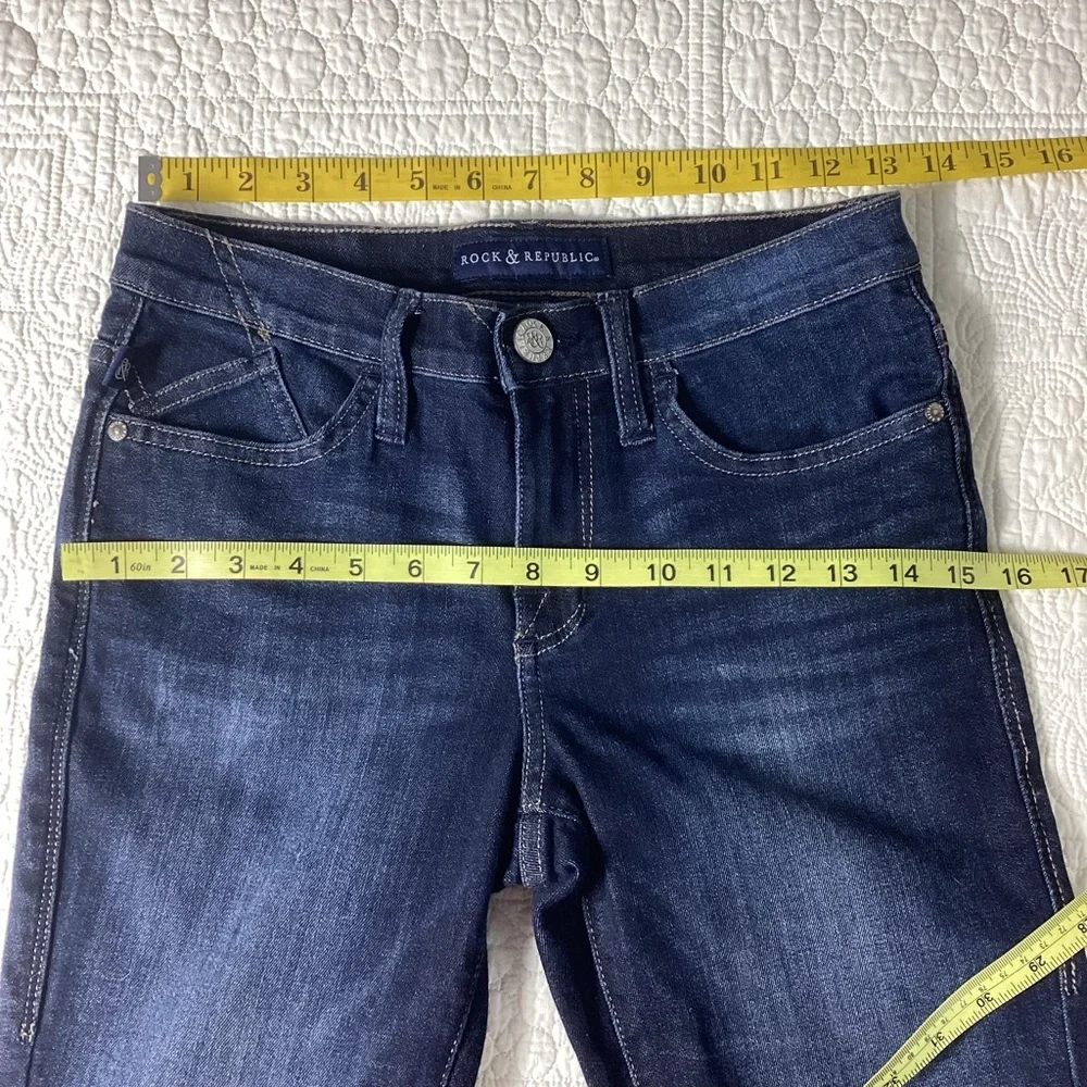 Rock & Republic Berlin‎ Stretch Skinny Jeans Women’s Size 2 Patterned Pockets